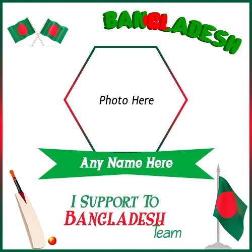 Icc World Cup 2024 Support Team Bangladesh Photo Frame With Name